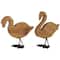 Brown Abstract Minimalistic Wood Swan Sculpture Set